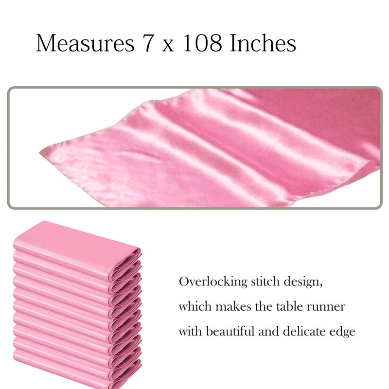 SINSSOWL 50 Pink Chair Sashes Satin Chair Bows for Wedding Birthday Party Fiesta Decor - 7x108 Inches Chairs Ribbons Ties Fitted Banquet Folding Chairs Decorations - Image 3